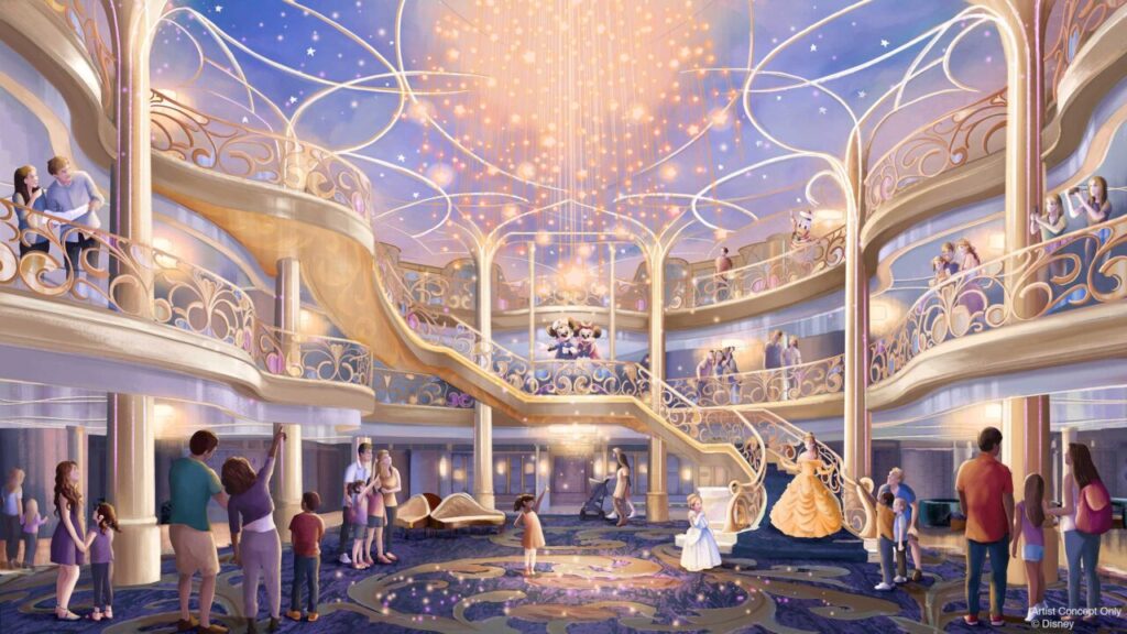 Disney Wish - Renderização do Lobby Atrium