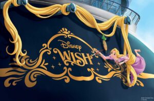 Personagens da popa: Rapunzel e Pascal. Imagem: Disney Cruise Line